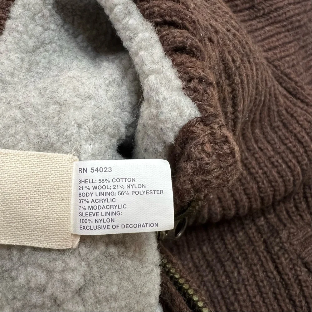 Baby Gap ADMI(RED) 2T Brown Sherpa Lined Zip Up Sweater‎ Cardigan Boys